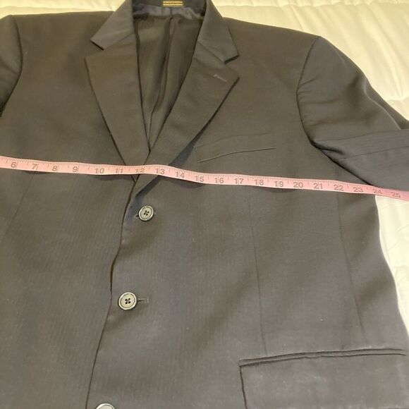 Stafford Suit Jacket 48L Navy Blue 3 Button Blazer - Picture 6 of 16